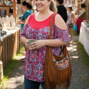Torrid Super Soft Eyelet Yoke Cold Shoulder Top Pink 2X